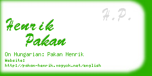 henrik pakan business card